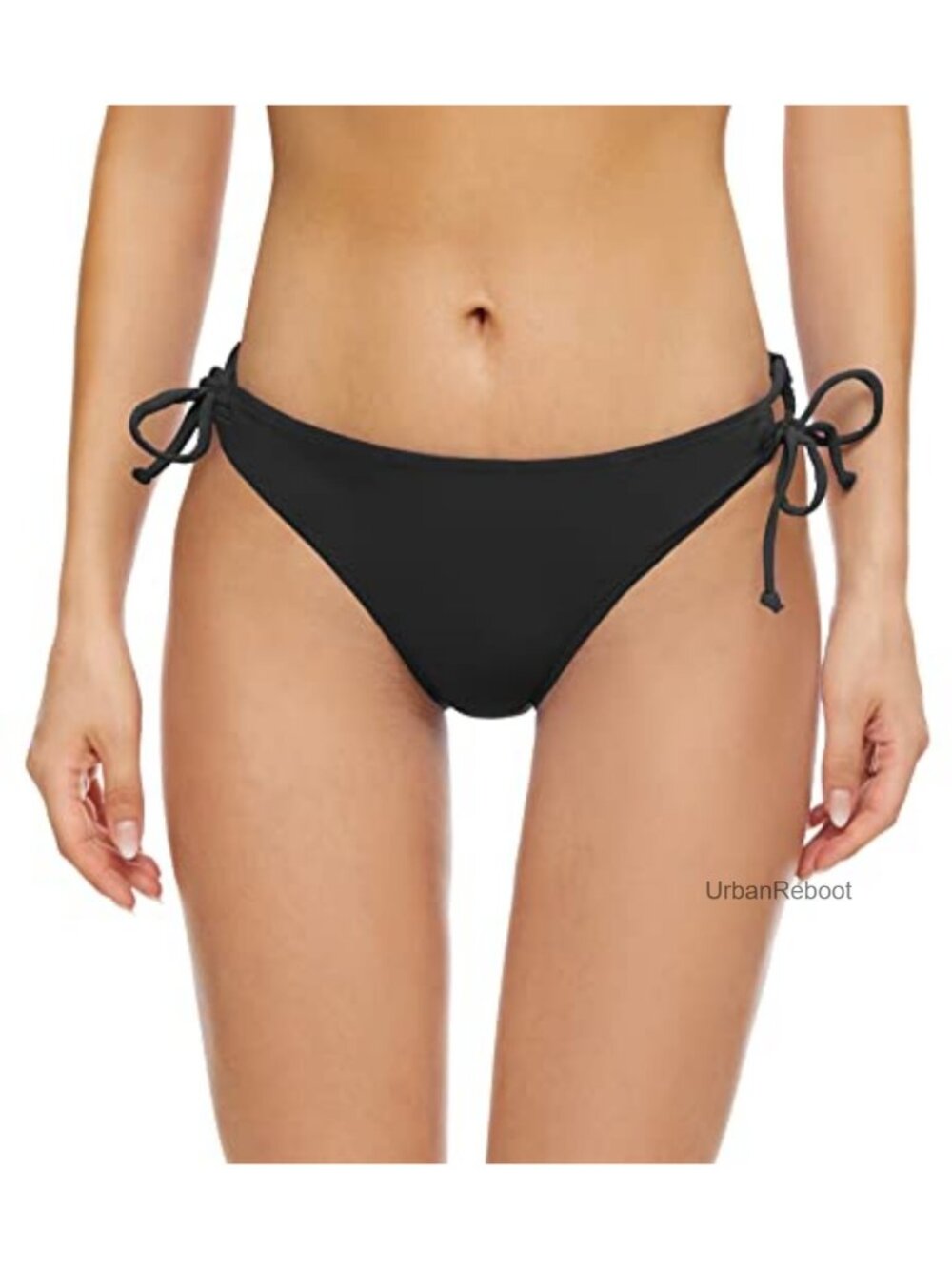 Women's Tie Side Bikini Bottoms Mid Rise Cheeky Swim Bottoms Nylon Spandex